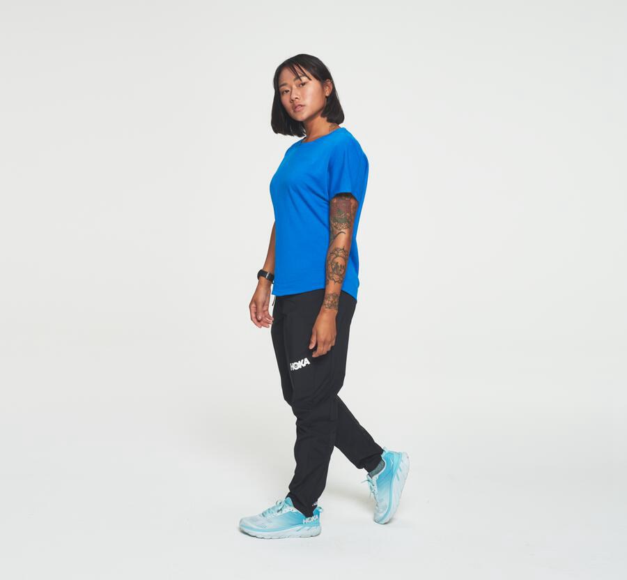 Hoka One One Womens Tee - Lifestyle - Blue - FWMV24397